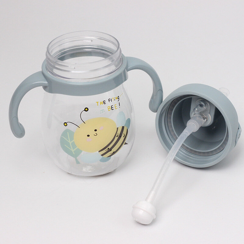Tasse à eau Anti-étourdissement en paille pour bébé, mignon, pour enfant de la maternelle, avec boule de gravité, en bec de canard