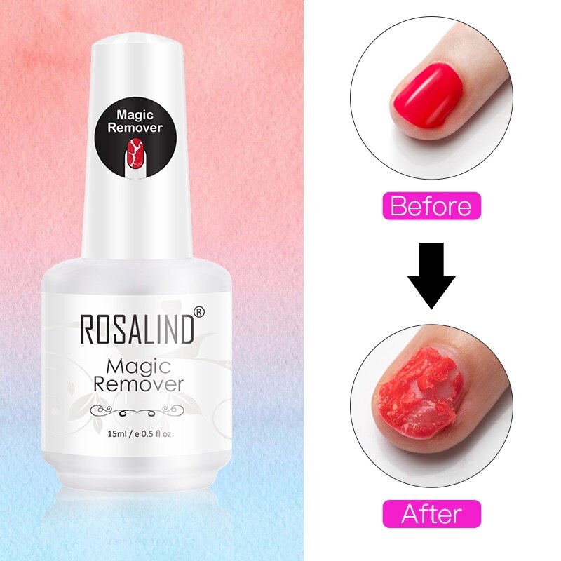 ROSALIND-Kit de herramientas para eliminar esmalte de uñas, removedor rápido mágico de esmalte de Gel UV, Base de uñas semipermanente