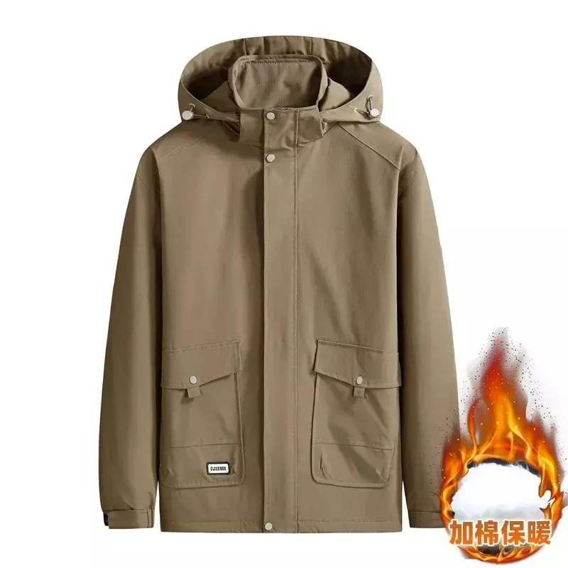 New Arrival Fashion Suepr Large Winter Men Standing Collar Hooded Workwear Padded Cotton Jacket Men's Coat Plus Size XL-7XL 8XL