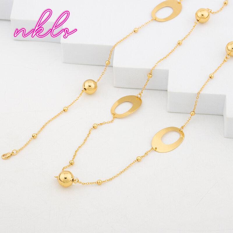 Vintage Gold Color Long Necklaces for Women New Luxury Chain Necklace High Quality Luxury Charms Fashion Jewelry Wedding Gift