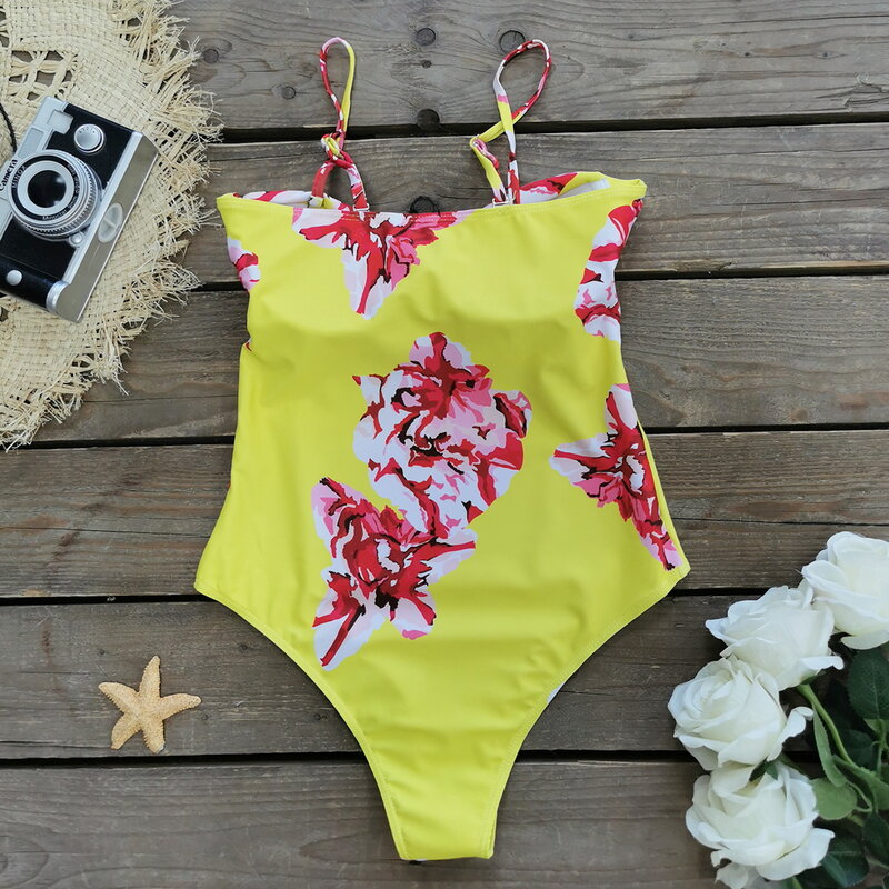 Set Bikini penutup pantai baru baju renang wanita dicetak dua potong pakaian pantai tren Musim Panas 2024 pakaian liburan wanita