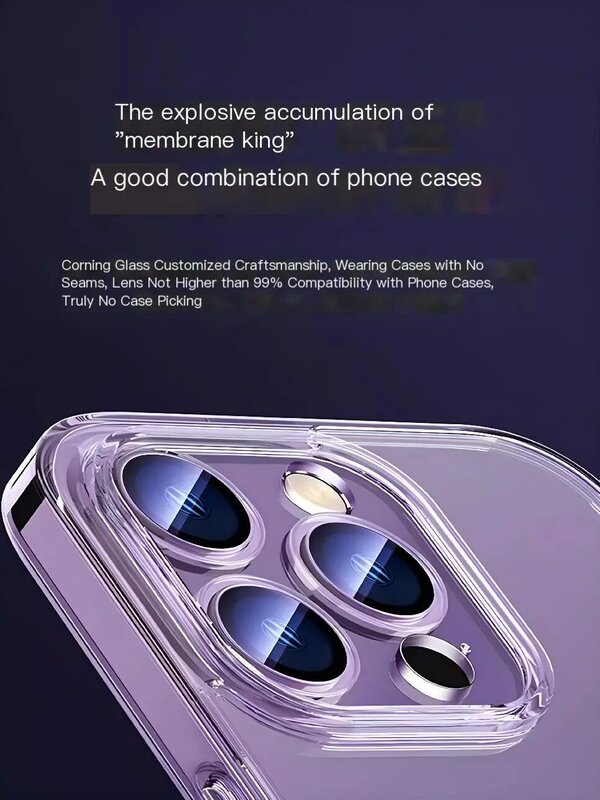 Metal Camera Lens Protector, Capa de vidro temperado para iPhone 15 Pro Max, Keep Lens Design Original, 14 Pro