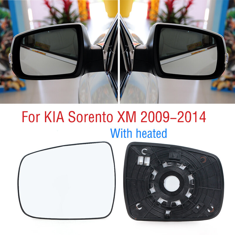 Per KIA Sorento XM 2009 2010 2011 2012 2013 2014 auto esterno ala porta laterale specchietto retrovisore lente in vetro con riscaldamento riscaldato