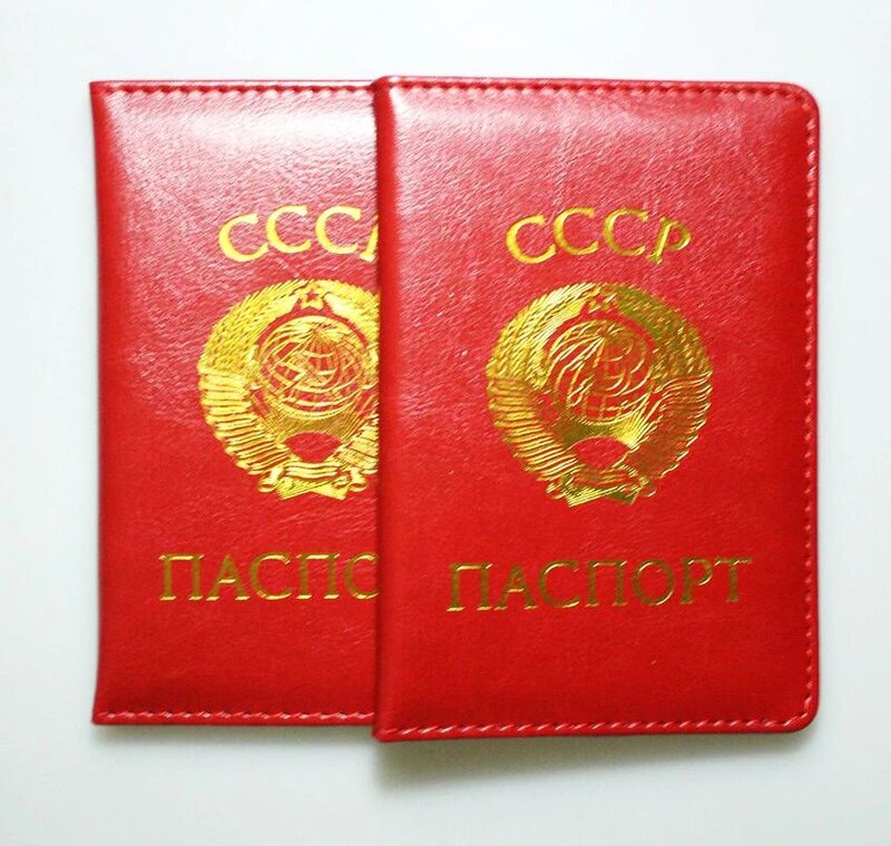 CCCP-funda de pasaporte de piel sintética para hombre y mujer, portatarjetas de certificación protectora para documentos de viaje de la Unión soviético, URSS, Rusia