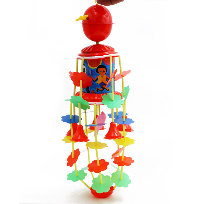 35CM Novo Criativo Educacional Spinning Brinquedos Divertidos Cartoon Wind-up Wind Chimes Crianças Wind-up Dangling Piano Bar de Cabelo Brinquedos