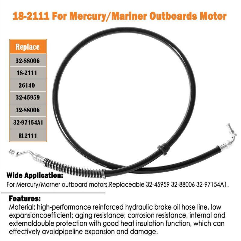 ANX 18-2111 Marine Power Trim Hose For Mercury/Mariner Outboards Motor,Large Diameter 1/4" Replaces 32-45959 32-88006 32-97154A1