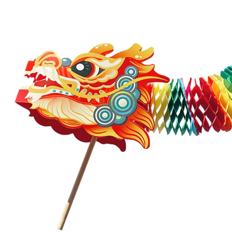 Tari naga Cina DIY bahan buatan tangan dekorasi pesta lucu keluarga reuni hadiah ulang tahun 3D anak laki-laki dan perempuan mainan pendidikan