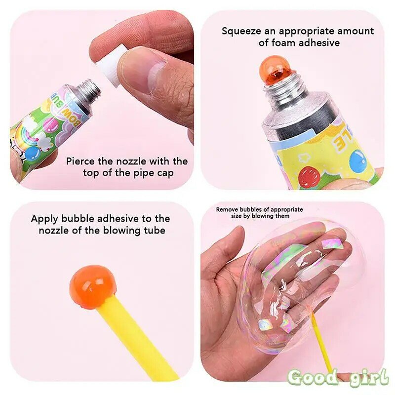 Magic Bubble Glue Blowing Ball, Brinquedos Nostálgicos, Bolha Colorida, Balão Espacial, Bolhas de Sopro, Brinquedo Divertido ao Ar Livre, Não é fácil de quebrar, 4pcs