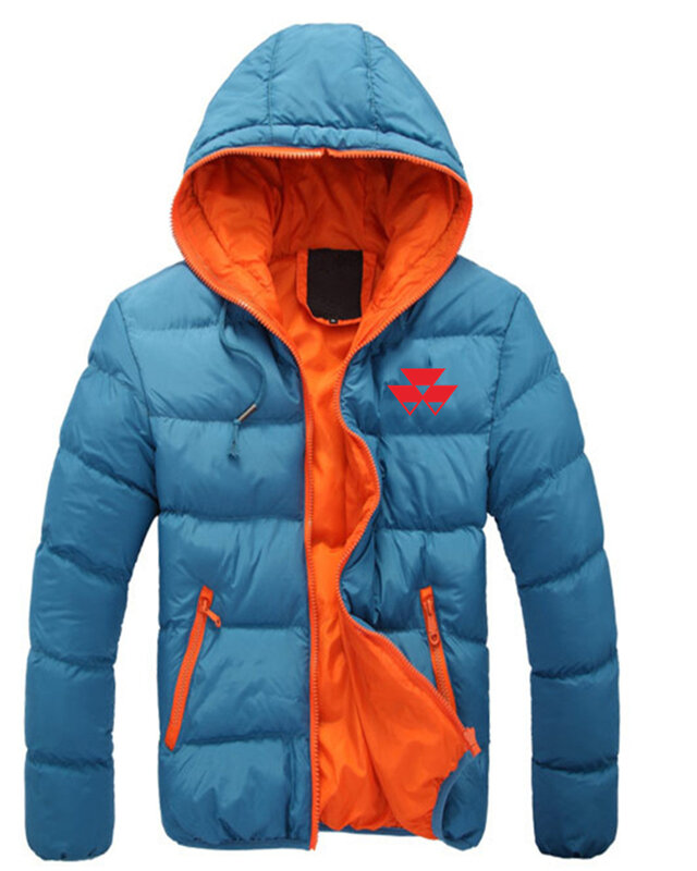 Musim Dingin Baru MASSEY FERGUSON Logo Dicetak Dibuat Sesuai Pesanan Warna Solid Jaket Pria Katun Hangat Jaket Tebal Pria Penjualan Laris