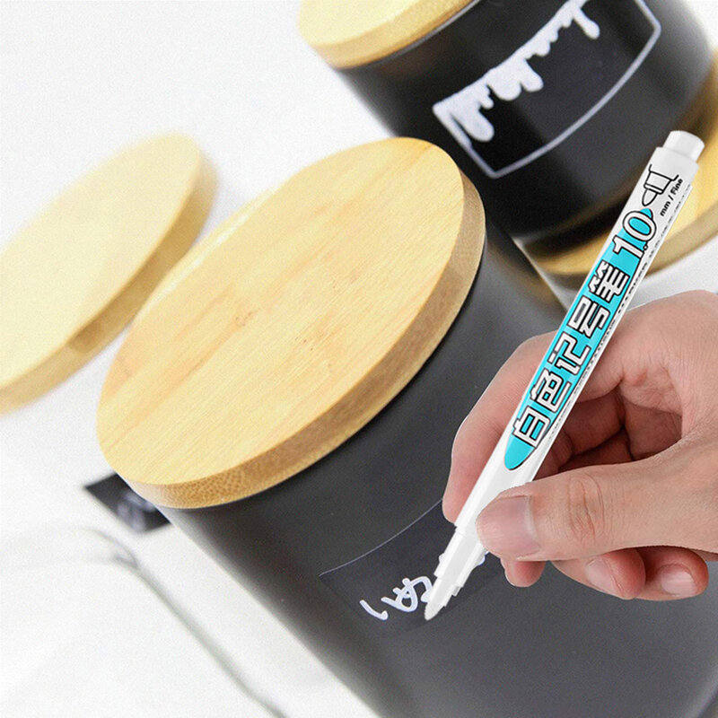 4 Pack 1/2mm Permanent Oily White Markers Pens Waterproof Tire Painting Graffiti Environmental Gel Pen Notebook Drawing Supplies