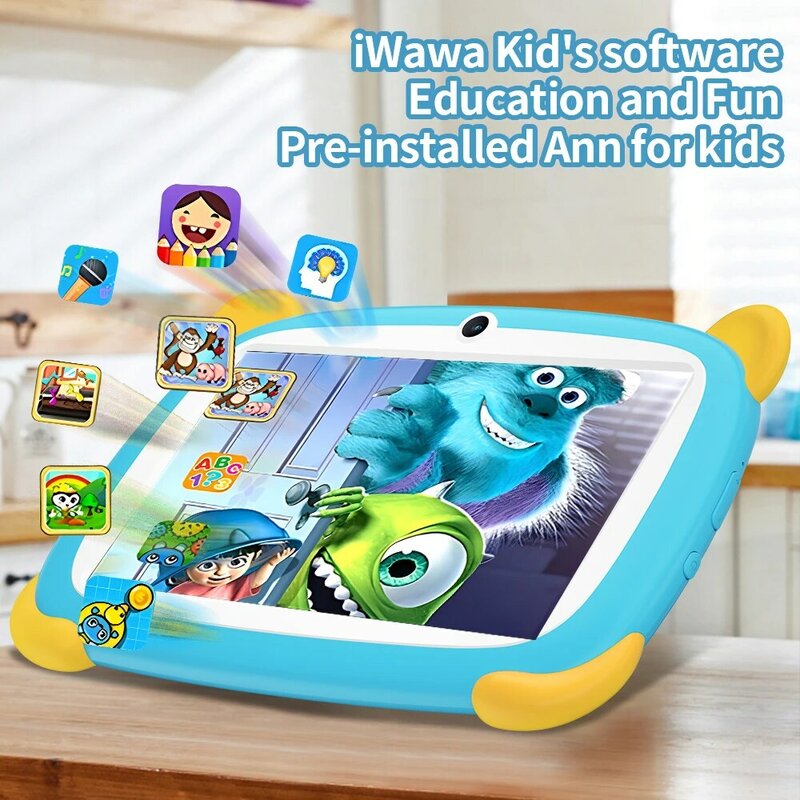 Tablet anak 7 ", Android 9.0 2GB 32GB Quad Core WIFI Google Play Tablet anak-anak di Ibrani 4000mAH