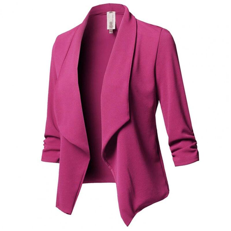 เสื้อเบลเซอร์2023แขนยาวสำหรับผู้หญิง, เสื้อแจ็คเก็ตทำงานแบบบางเสื้อโค้ทสูทเสื้อคาร์ดิแกนสไตล์ OL สำหรับใส่ทำงาน
