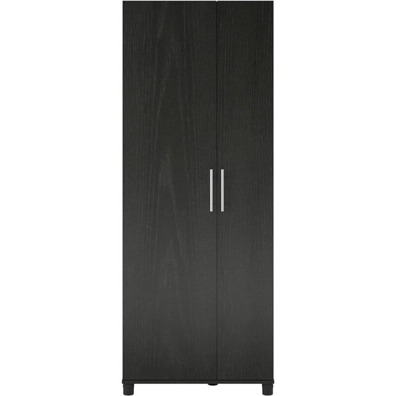 SystemBuild Evolution Camberly Tall Asymmetrical Cabinet in Black Oak