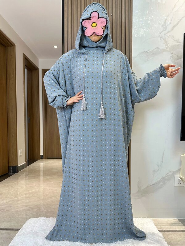 Новые мусульманские две шляпы абайя Дубай Турция мусульманский молитвенный костюм однотонные хлопковые платья мусульманское женское платье кафтан