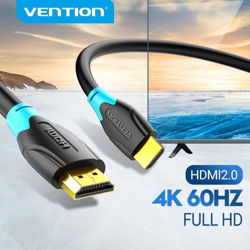 Vention Kabel HDMI 2.0 4K 60Hz HDR HDMI Ke HDMI Kabel Laki-laki Ke Laki-laki HDMI untuk PS4/5 Proyektor TV Box Monitor Laptop HDMI 2.0 Kabel