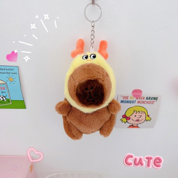 Porte-clés de dessin animé Capybara mignon, jouet en peluche, sac de beurre, ornements de confrontation, Kapila, ornements de bureau, pendentif de voiture
