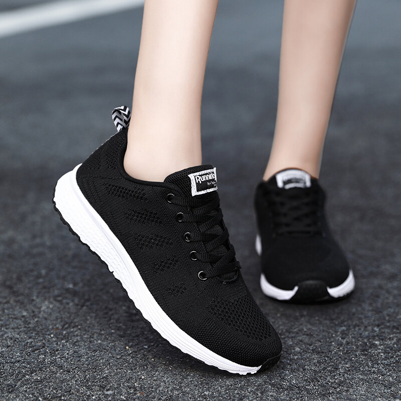 Ladies Casual Shoes Fashion Breathable Walking Mesh Flat Men's Sports Sneakers