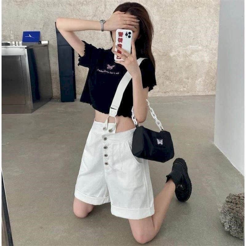 Denim Jumpsuits for Women Oversized Playsuits Denim Shorts Loose One Shoulder Strap Jeans Overalls for Women Clothes One Piece