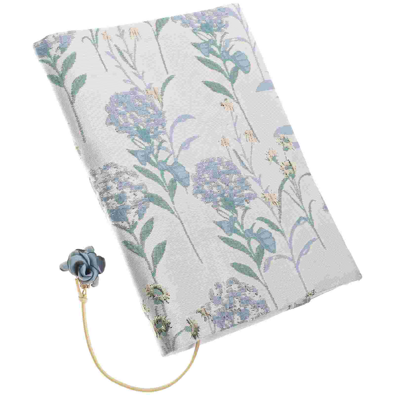 Sarung buku pelindung sampul kertas pelindung dapat dicuci buku dekoratif kain bunga lembut kain ritsleting Lengan perjalanan