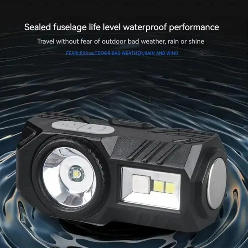 USB recarregável LED sensor de movimento farol, farol exterior, lanterna do farol, luz de pesca correndo, lanternas RGB