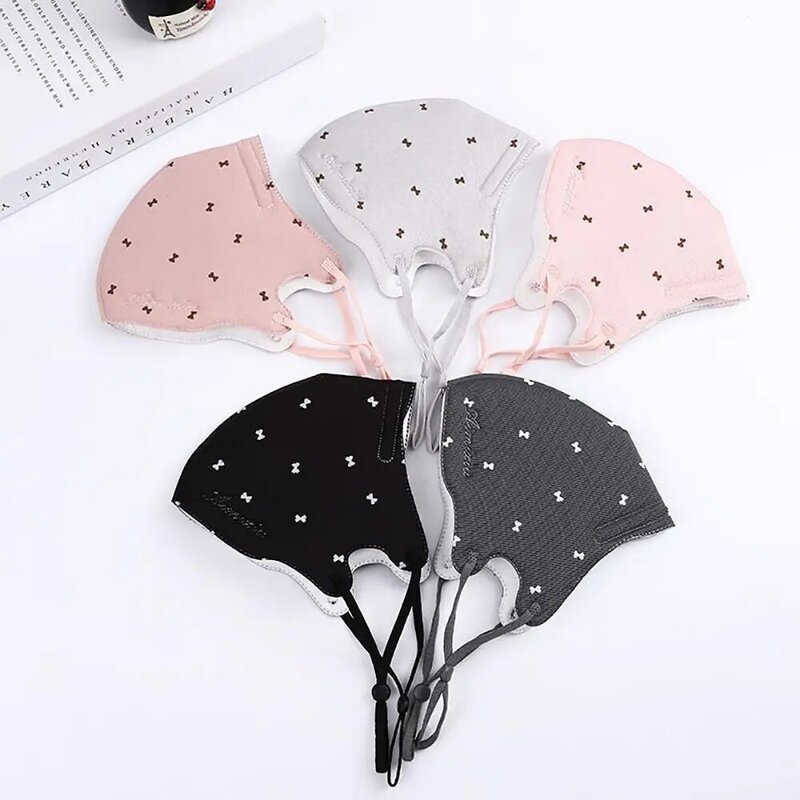 Sweet Cute Women Anti-fog Winter Adult Bow Face Mask Mouth Mask Face Cover Cloth Mask