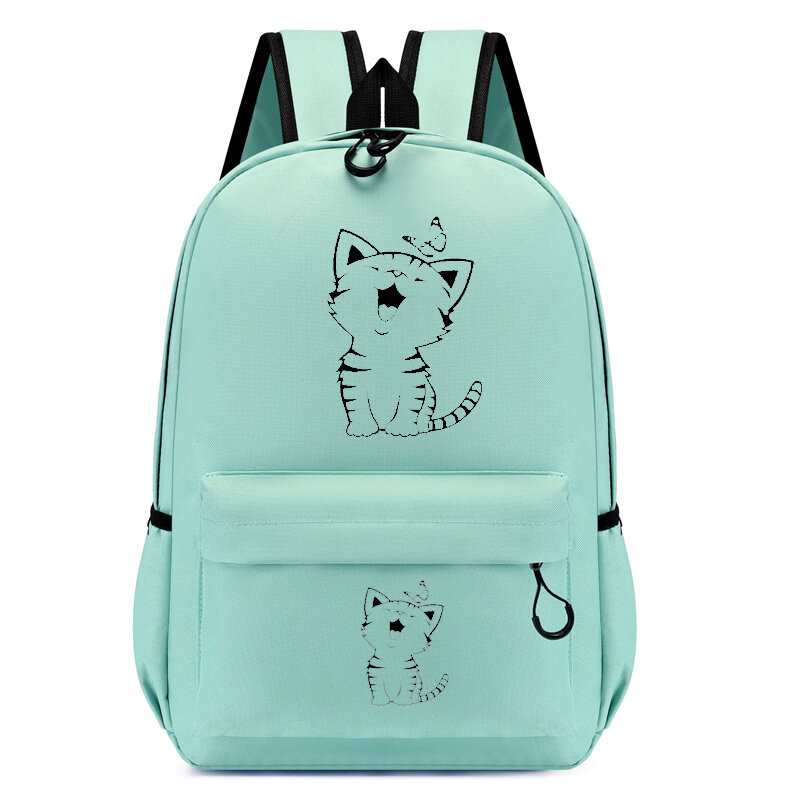 귀여운 만화 고양이 배낭 유치원 책가방, 어린이 치비 책가방, 소녀 여행 가방, 학생 학교 배낭