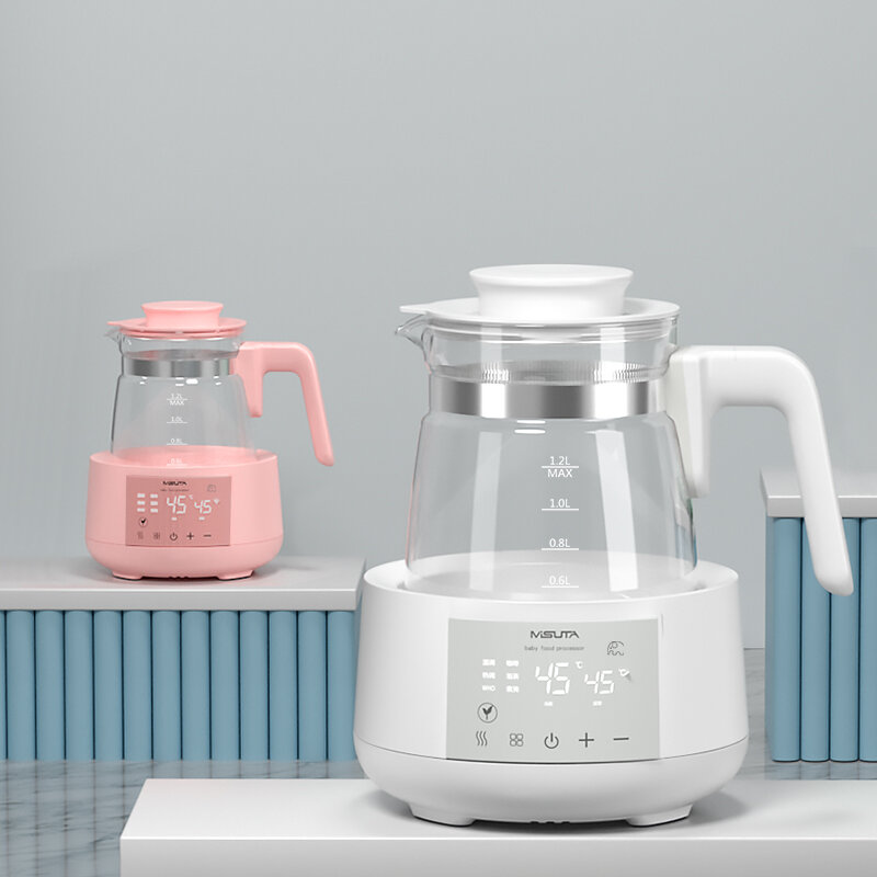 Ketel kaca elektrik 220 ML, Ketel teh kopi elektrik dengan suhu konstan 1200 V, Ketel air cerdas untuk susu bayi