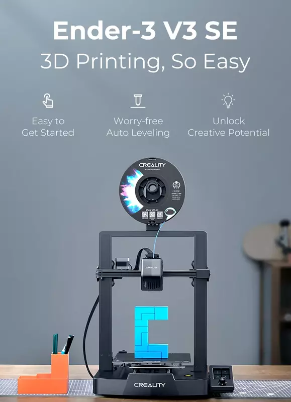 Creality-3D Impressora com Ecrã Dual Z-Axis IU, Velocidade de impressão mais rápida, Extrusão Direta Sprite, CR-Touch, V3 SE, 250mm, S
