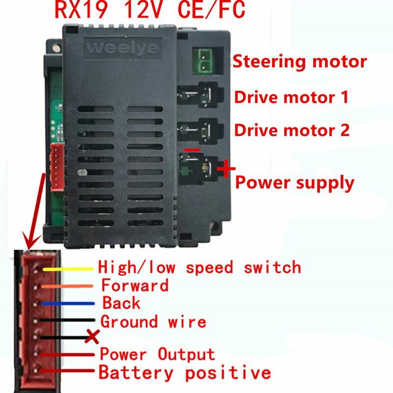 Weelye  RX19 Children's Electric Toy Car 2.4G Bluetooth Remote Control, 12V Control Box