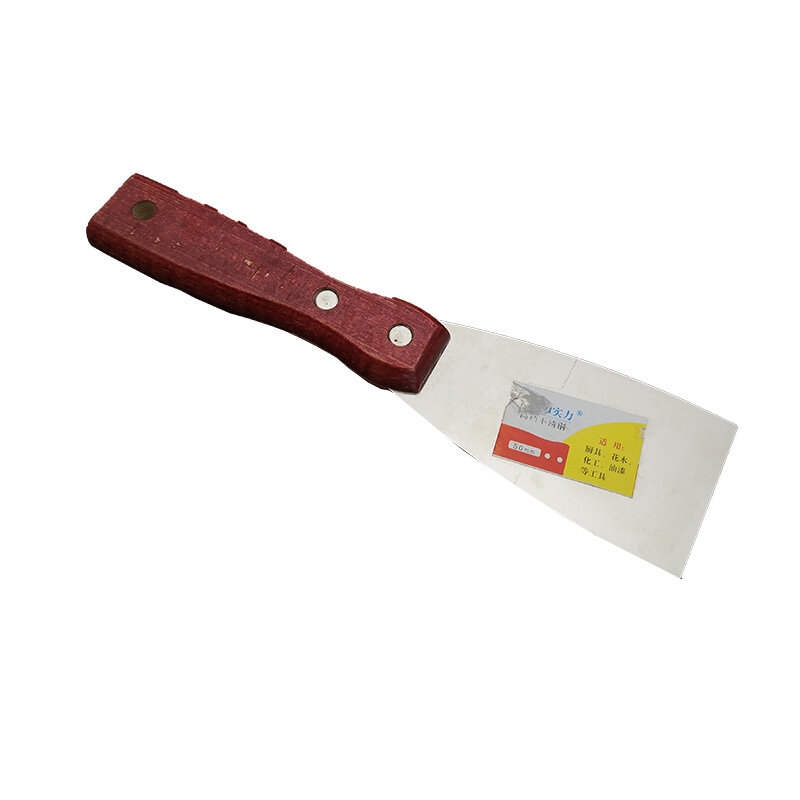 Couteau à mastic manche en bois, lame en acier inoxydable Spécifications multiples 1/2/3/4/5/6 pouces Outil de grattage Pelle Sol pour carrelage