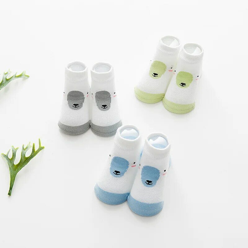 Calcetines antideslizantes con suelas de goma para bebé, niño y niña, Color puro, 6 pares por lote