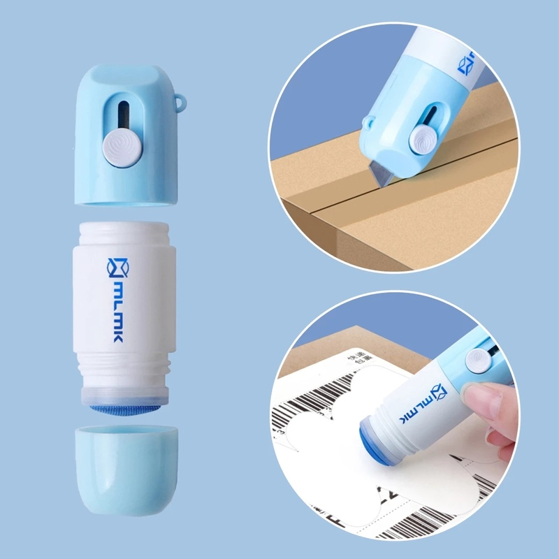 Thermal Paper Correction Fluid with Knife Parcel Box Opener Home Office Anti Peep Identity Information Privacy Protector Eraser