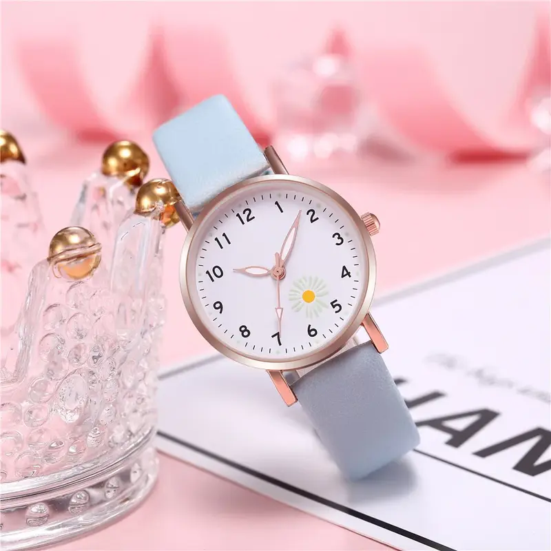 女性のための発光レザーストラップクォーツ時計,シンプルな腕時計,カジュアル,トレンディ