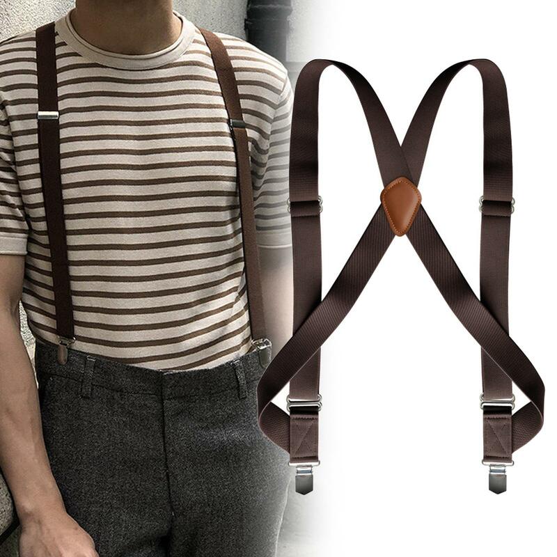 Mens Suspender with Clips Casual Elastic for Big and Tall Boyfriends Friends