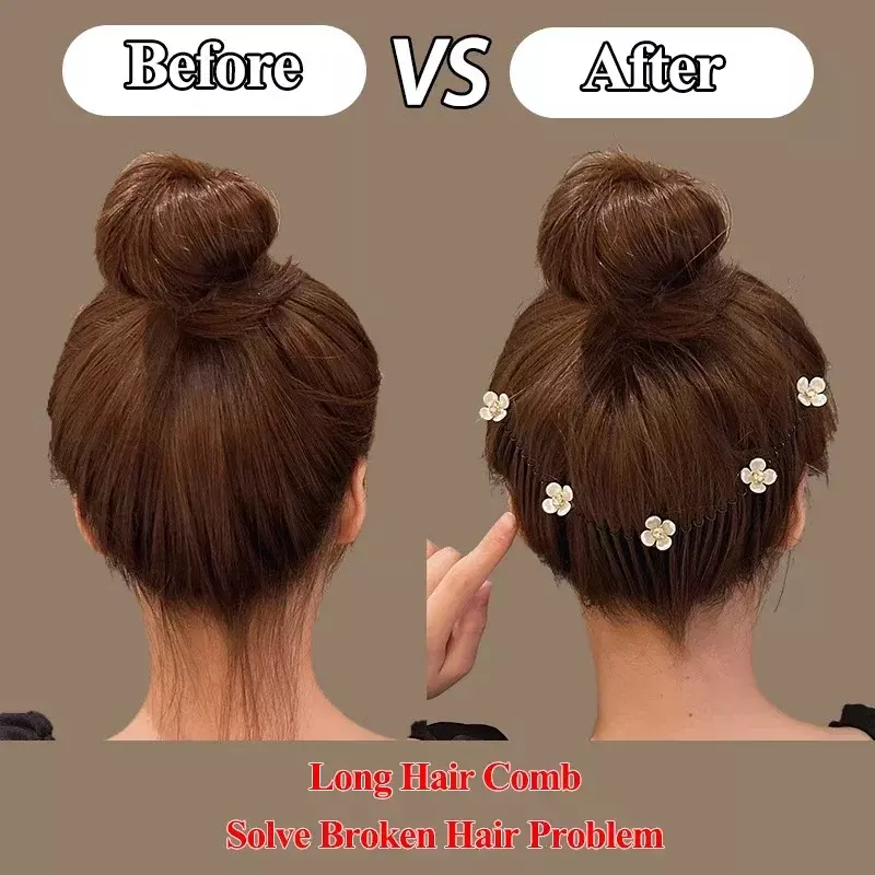 Lovely Flower Pearl Broken Hair Organizer Girls Women Hairpin Clip Invisible Bangs Fixed Insert Comb Tiara Headband Accessories