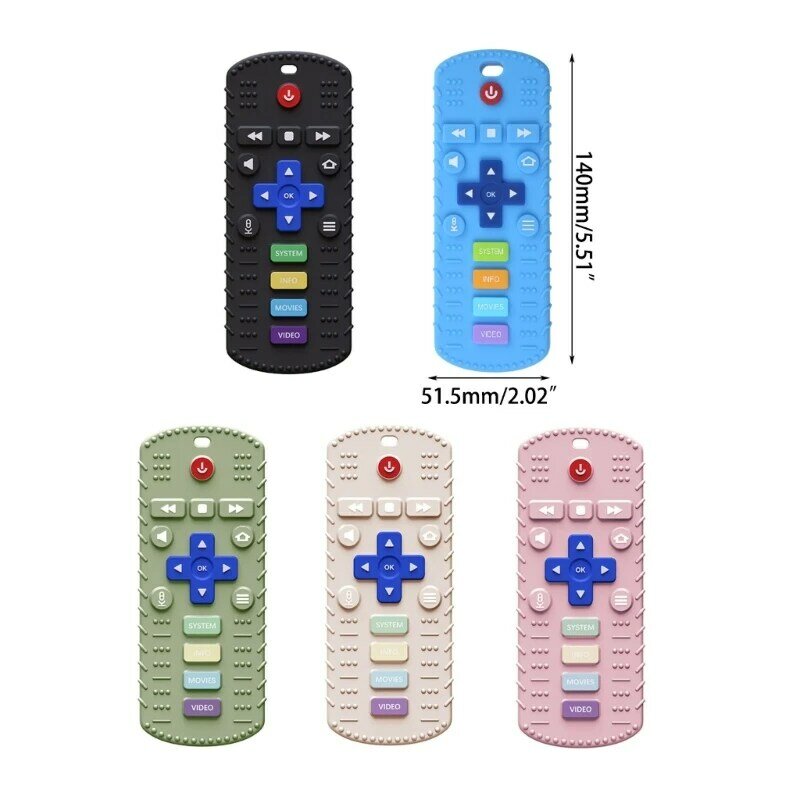 77HD Silicone Baby Teething Silicone Teethers for Babies Remote Control Shape