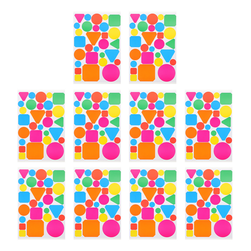 Pegatinas circulares de colores para niños, adhesivos multifunción para profesores de jardín de infantes, decoración escolar pequeña Irregular, 10 hojas