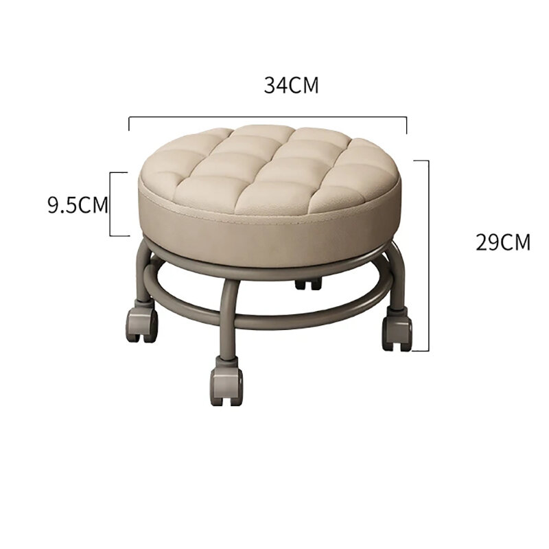 Salon Small Game Pulley Round Stool Modern Pedicure Chair Patio Low Stools Leather Nail Comfortable Shoes Stool Office Footstool