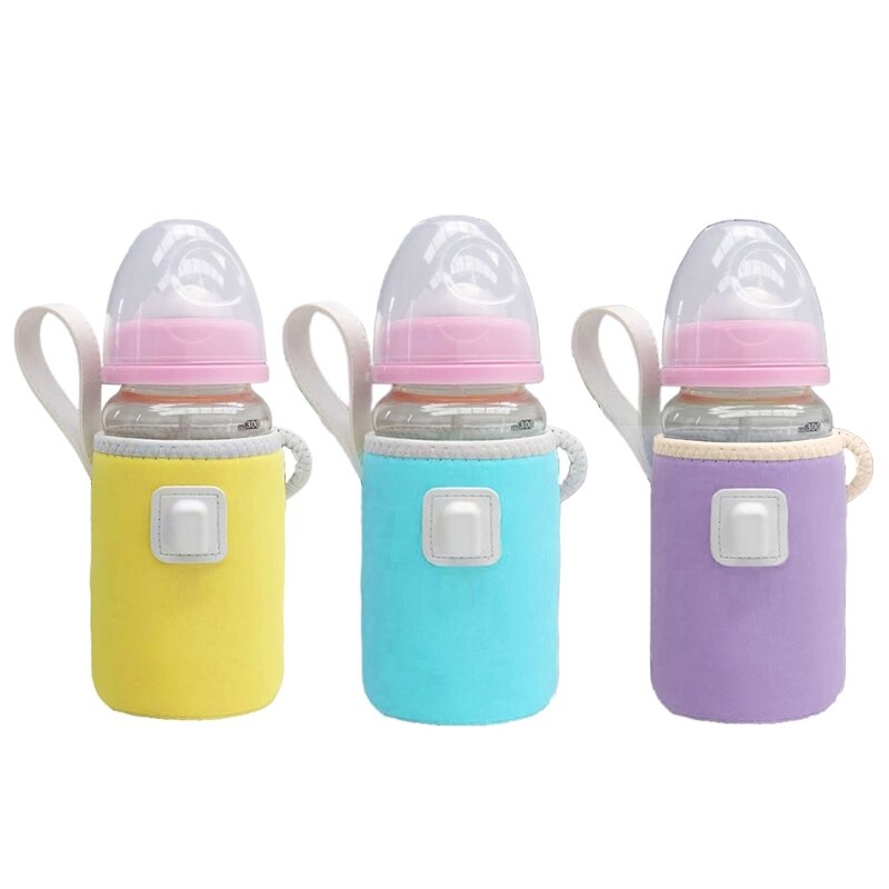 USB-Milchwärmer, Taschen, Reise-Wasserwärmebehälter mit Ladekabel und Baby-Flaschenheizung für Auto-Kinderwagen