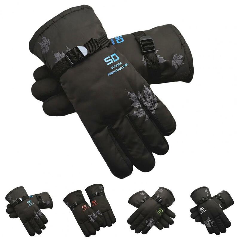 Zimowe rękawiczki 1 para praktyczne pełne palce zagęszczane męskie rękawice rowerowe na wyjście