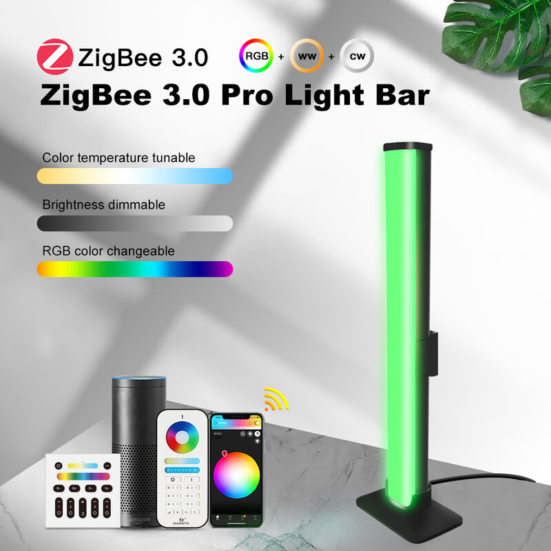 ZigBee 3.0สมาร์ทไฟ LED ไฟบรรยากาศบาร์4W RGB + C + W USB 5V ทำงานร่วมกับ smartthings Echo Alexa Google Home Assistant