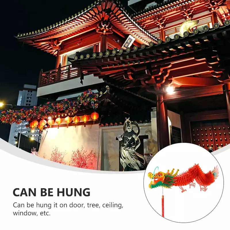 Plastic Hanging Dragon Lantern, ano novo chinês, festival da primavera, ornamentos para decoração, feliz ano novo