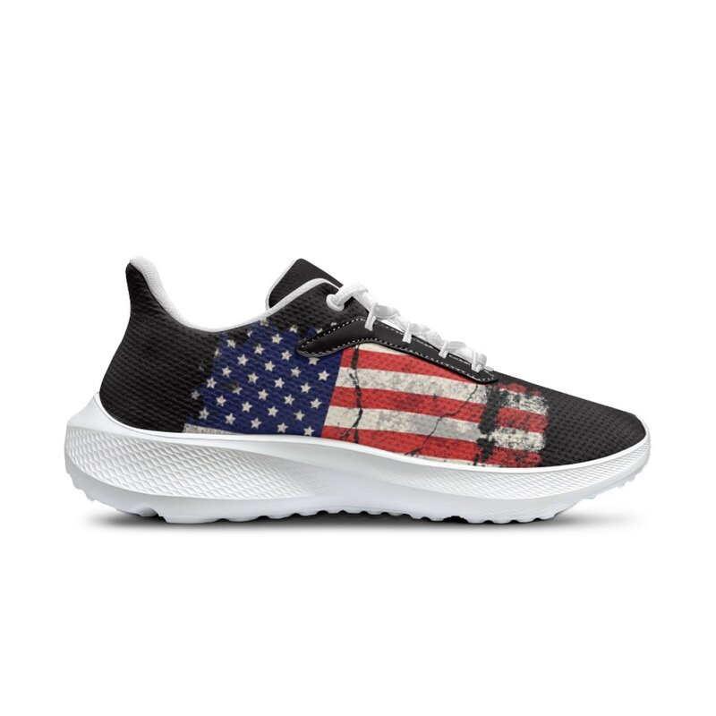 American Flag Design Comfortable Sneakers Shock Absorbing Breathable Running Shoes Light Summer Casual Sneakers Footwear Gifts
