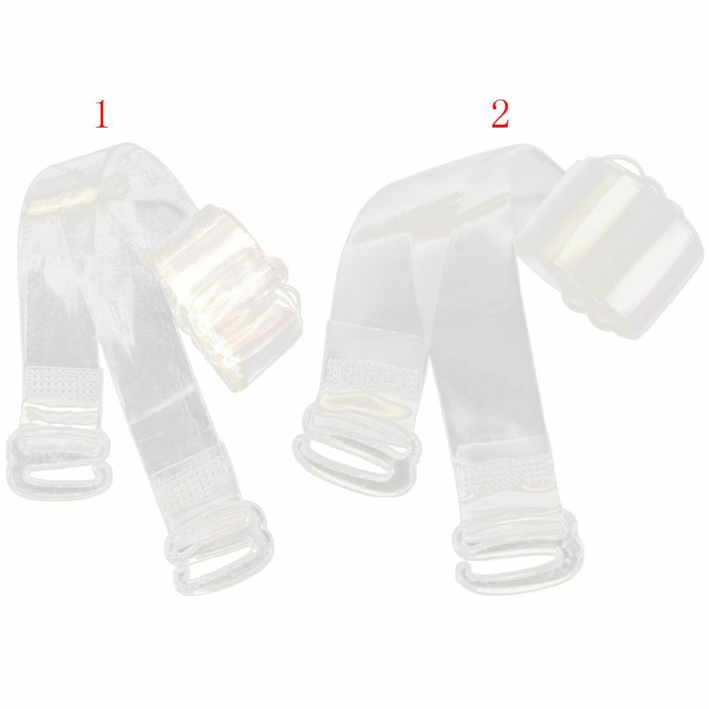 1Pair Invisible Bra Strap Elastic Shoulder Belt Transparent Non-Slip Plastic 1cm N0HE