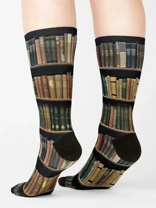 Носки с изображением бесконечной библиотеки, милые носки с подогревом для новогоднего подарка, для мужчин и женщин