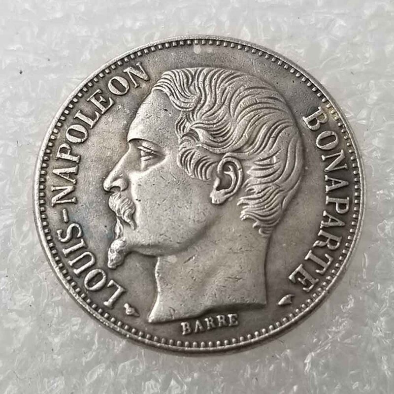 Monedas de arte 3D conmemorativas de Napoleón III francés de lujo, monedas de pareja conmemorativas, monedas románticas de bolsillo divertidas, moneda de la suerte + bolsa de regalo