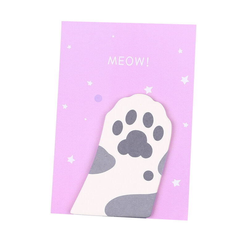 Cute Lovely Cat Paw Sticky Notes, Kawaii engraçado Memo Pads, Post Notepads, Diário, Escola, Papelaria estética, Atacado, 30 Folhas
