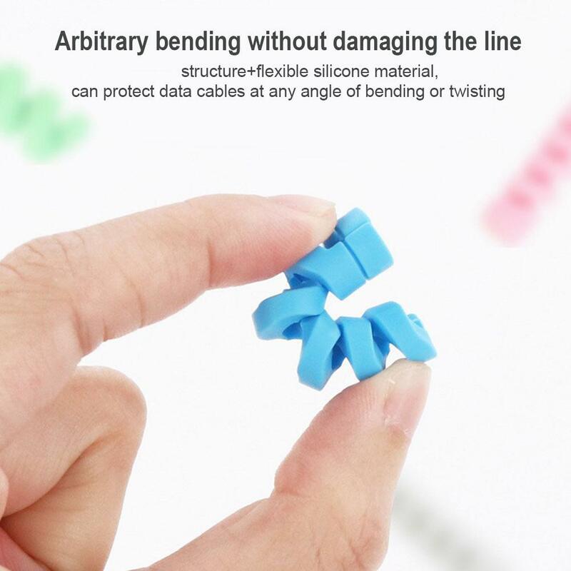 Spiral Cable Protector Data Line Silicone Bobbin Winder Protective Tube Cable Cover For Iphone Charger Cable