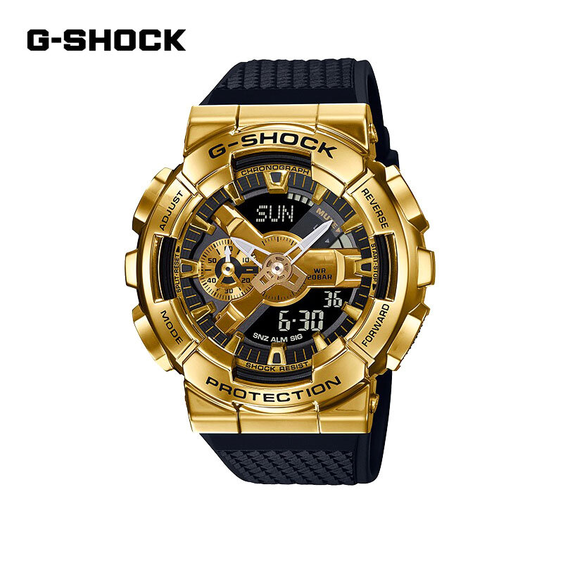 GM110-reloj G-SHOCK de acero inoxidable para hombre, cronógrafo de cuarzo, informal, multifuncional, para deportes al aire libre, a prueba de golpes, pantalla Dual