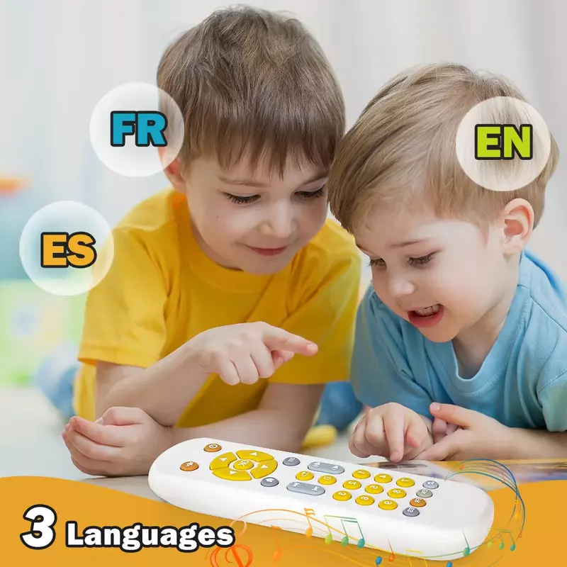 Juguetes de Control remoto de TV de simulación infantil con música y luz, Juguete Musical sensorial para bebés de 1, 2 y 3 años